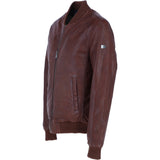 Men’s Genuine Leather Trapper Bomber Jacket Dessert: Bomber W25