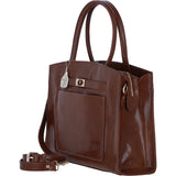 Ashwood Leather Structured Handbag with Detachable Strap and Multiple Compartments in Tan: C-76