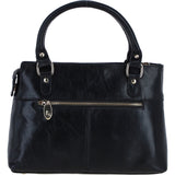 Ashwood Leather Ladies Handbag with Detachable Crossbody Strap in Black: C-73