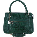 Ashwood Leather Ladies Handbag with Detachable Crossbody Strap in Green/croc: C-73