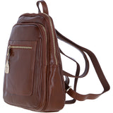 Ashwood Leather Backpack with Multiple Pockets and Golden Hardware in Tan: C-74