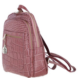 Ashwood Leather Backpack with Multiple Pockets and Golden Hardware in Rosa: C-74