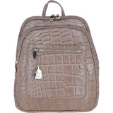 Ashwood Leather Backpack with Multiple Pockets and Golden Hardware in Mushroom: C-74