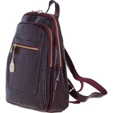 Ashwood Leather Backpack with Multiple Pockets and Golden Hardware in Bordo: C-74