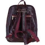 Ashwood Leather Backpack with Multiple Pockets and Golden Hardware in Bordo: C-74