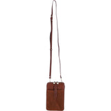 Ashwood Leather and Suede Slim Crossbody Phone Pouch with Card Slots in Tan: S-51