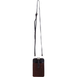 Ashwood Leather and Suede Slim Crossbody Phone Pouch with Card Slots in Brown: S-51