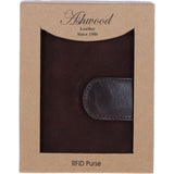Ladies Ashwood Suede & Leather RFID Protected Purse in Brown: S-50