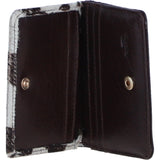 Ashwood Leather Hair-on-Hide Card Holder Wallet with Stud Fastening in Brown: H-59