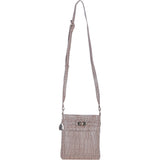 Ashwood Leather Crossbody Bag with Adjustable Strap in Mushroom/Croc: C-71