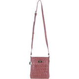 Ashwood Leather Crossbody Bag with Adjustable Strap in Rosa/Croc: C-71