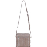 Ashwood Leather Crossbody Bag with Adjustable Strap in Mushroom/Croc: C-72