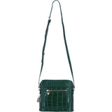 Ashwood Leather Crossbody Bag with Adjustable Strap in Green/Croc: C-72