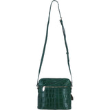 Ashwood Leather Crossbody Bag with Adjustable Strap in Green/Croc: C-72