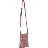 Ashwood Leather Crossbody Bag with Adjustable Strap in Rosa/Croc: C-72