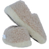 Soft and Cosy Full Woollen Unisex Indoor Slippers in Beige: Pantofole