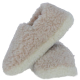 Soft and Cosy Full Woollen Unisex Indoor Slippers in Beige: Pantofole