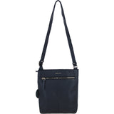 Ashwood Leather Flat Crossbody Bag with Adjustable Leather Strap in Black: CB-10