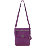 Ashwood Leather Flat Crossbody Bag with Adjustable Leather Strap in Raspberry CB-10