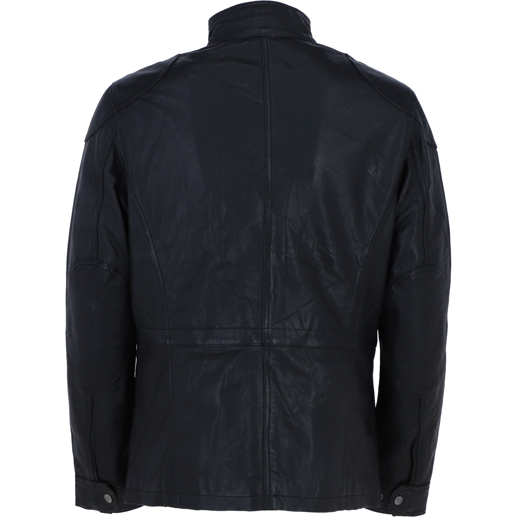Mens Safari Style Leather Jacket Black: AMJ-5