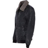 Ashwood Men’s Genuine Leather Bomber Jacket with Removable Fur Collar in Coffee/brn: AWM-Pilot