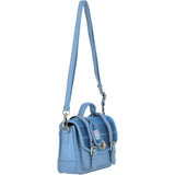 Ashwood Leather & Harris Tweed® Cloth Medium Satchel Bag with Twist Lock Baby/Blue: TW-34-19-BB