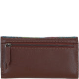 Exquisite Ashwood Leather & Harris Tweed® Cloth Twist-Lock Purse Tan/Purple: TW-11-13-tp