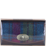 Exquisite Ashwood Leather & Harris Tweed® Cloth Twist-Lock Purse Tan/Purple: TW-11-13-tp