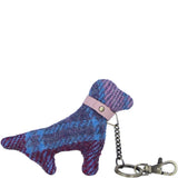 Authentic Harris Tweed® Cloth Dog-Shaped Keychain Made By Ashwood Leather Baby/Pink: TW-54-15-BP