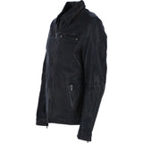 Ashwood's Genuine Leather Regular Fit Jacket with Zip Closure in Black: 79-258