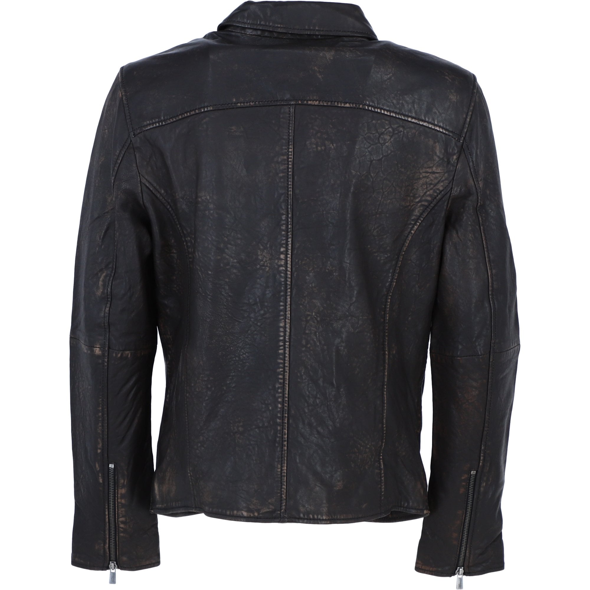 Ashwood's Genuine Leather Regular Fit Jacket with Zip Closure in Coffee: 79-258