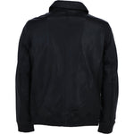 Ashwood's Genuine Leather Bomber Jacket with Collar and Leather Ribbed Trim in Black: Autograph