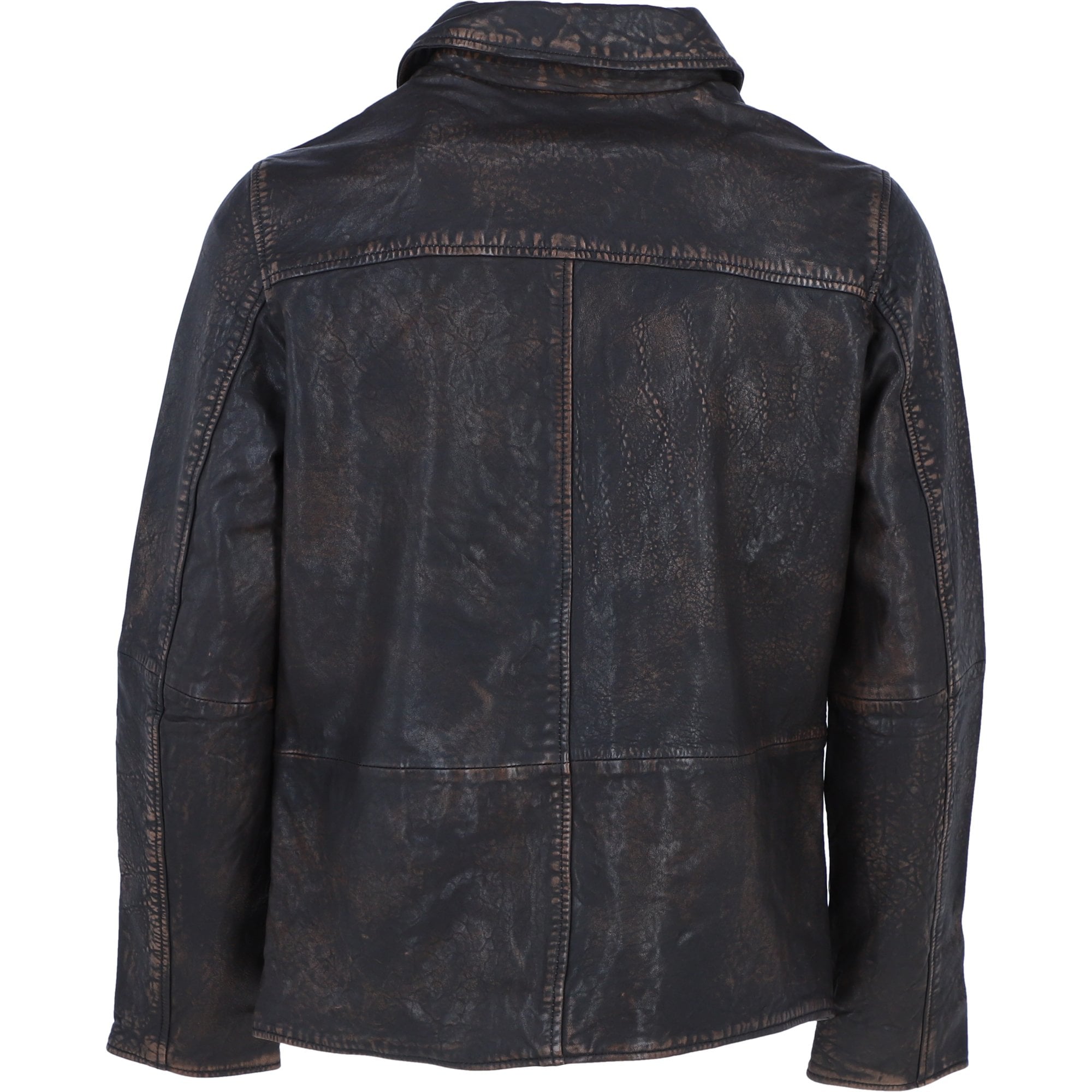Ashwood's Genuine Leather Regular Fit Jacket with Hidden Zip in Coffee: Bronx