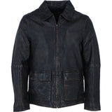 Ashwood's Genuine Leather Regular Fit Jacket with Hidden Zip in Black: Bronx