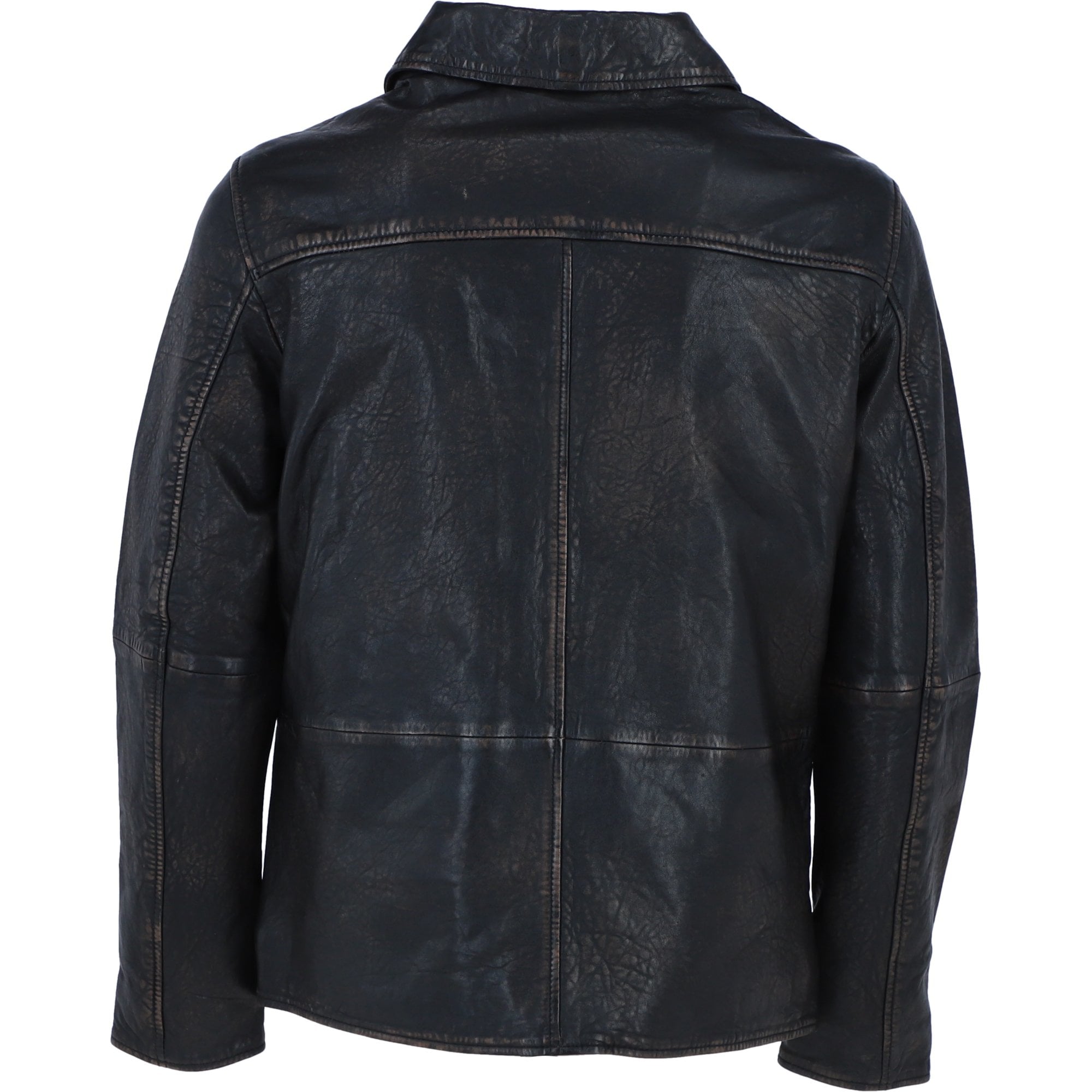 Ashwood's Genuine Leather Regular Fit Jacket with Hidden Zip in Black: Bronx
