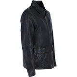 Ashwood's Genuine Leather Regular Fit Jacket with Hidden Zip in Black: Bronx