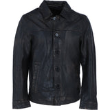 Ashwood's Genuine Leather Regular Fit Coat with Button Closure in Black: Class