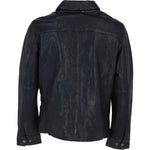 Ashwood's Genuine Leather Regular Fit Coat with Button Closure in Black: Class