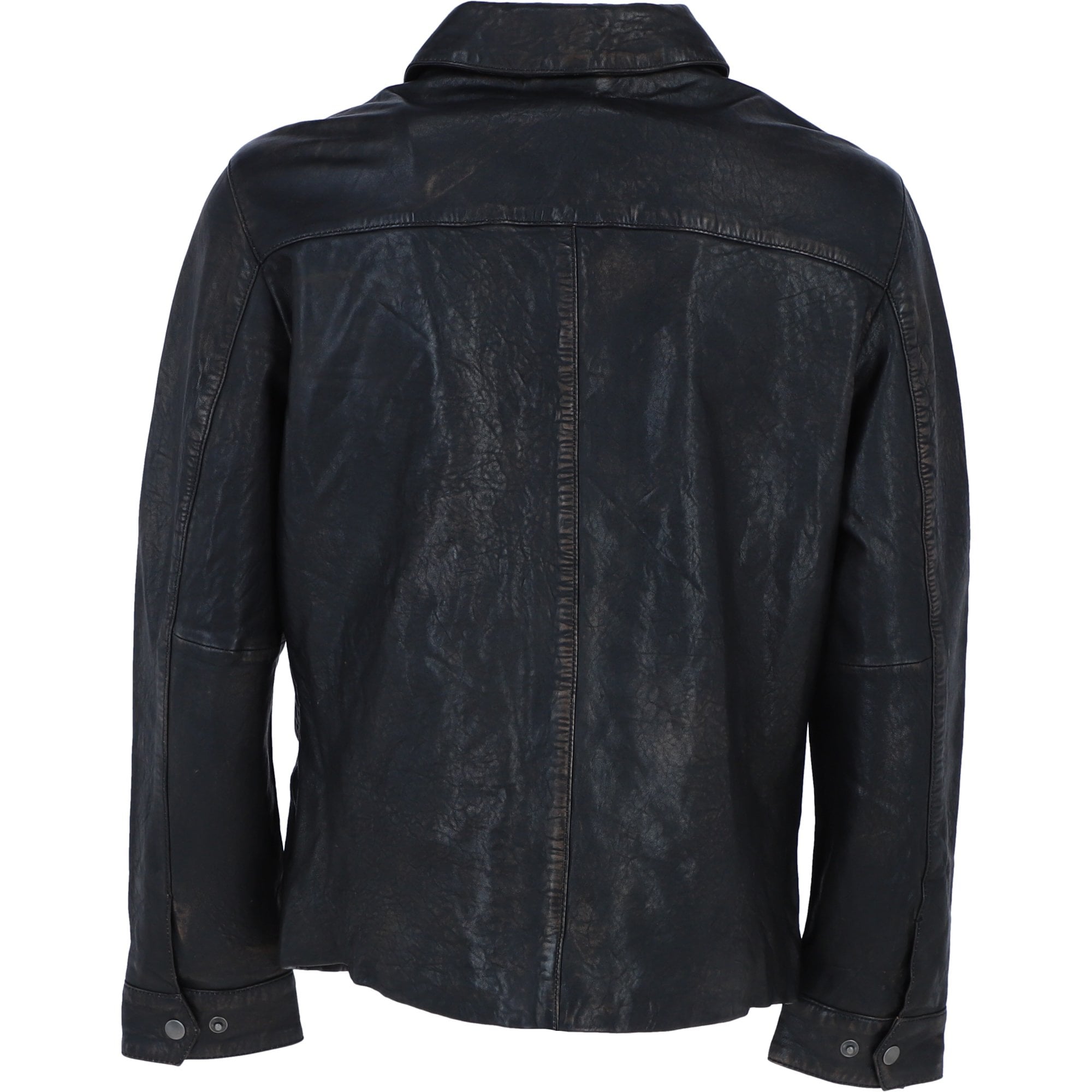 Ashwood's Genuine Leather Regular Fit Coat with Button Closure in Black: Class