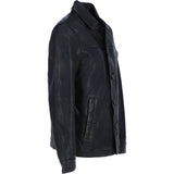 Ashwood's Genuine Leather Regular Fit Coat with Button Closure in Black: Class