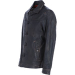 Ashwood's Genuine Leather Regular Fit Coat with Button Closure in Coffee: Class