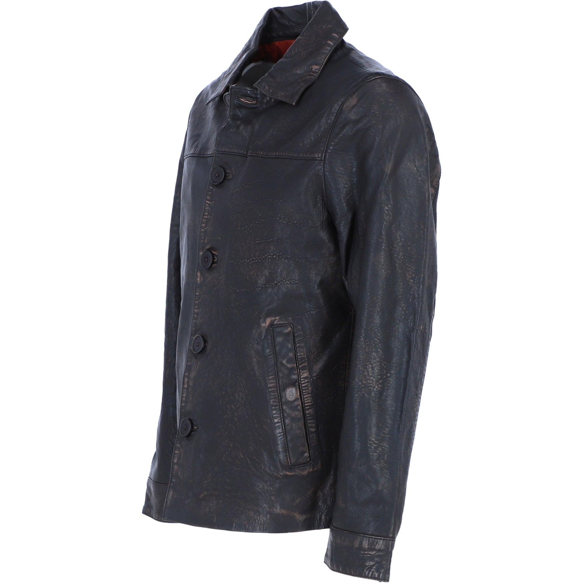 Ashwood's Genuine Leather Regular Fit Coat with Button Closure in Coffee: Class