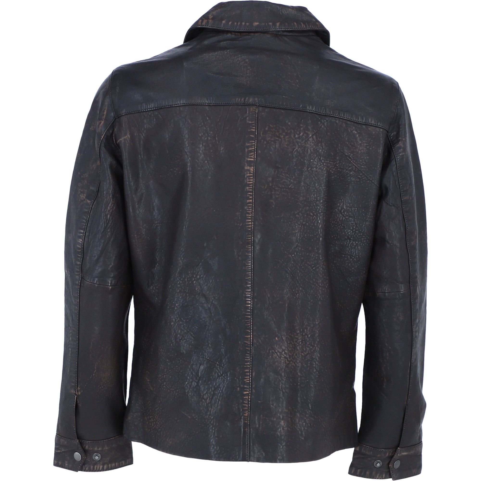 Ashwood's Genuine Leather Regular Fit Coat with Button Closure in Coffee: Class