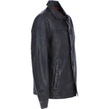 Ashwood's Genuine Leather Regular Fit Coat with Button Closure in Coffee: Class