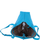 Designer Leather Shoulder Bag with Secure Zip Pocket Viking Blue: Bray