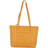 Designer Leather Shoulder Bag with Secure Zip Pocket Yellow: Bray