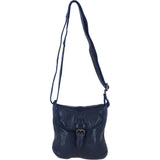Luxury Small Leather Flight Bag Navy: D-90