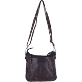 Ashwood Leather Multi-Compartment Crossbody Shoulder Bag with Flap Pocket in Brandy: D-52