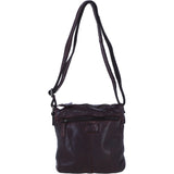 Ashwood Leather Woven Design Crossbody Bag with Multiple Zip Pockets in Brandy W-26