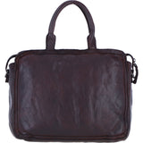 Ashwood Leather Woven Design Laptop Bag with Organiser Compartments in Brandy: W-27